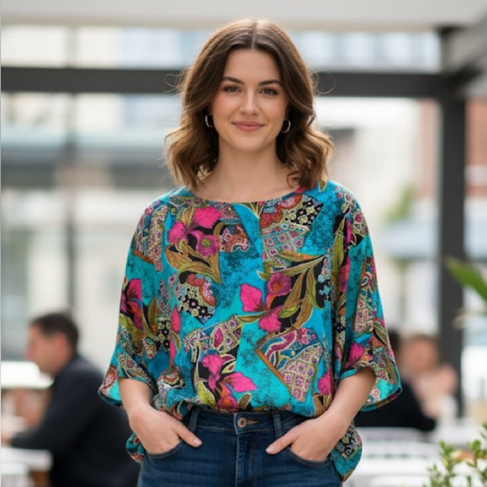 HILO Hattie Multicolor Floral Top